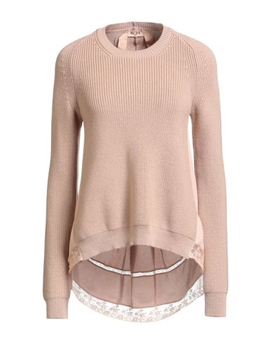 N°21 Woman Sweater Light Brown Size 2 Virgin Wool, Viscose, Cotton, Polyamide In Sand
