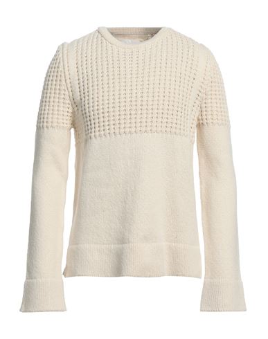 Shop Jil Sander Man Sweater Ivory Size 38 Cotton, Wool In White