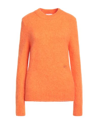 Ganni Woman Sweater Orange Size Xs Alpaca Wool, Polyamide, Virgin Wool, Elastane