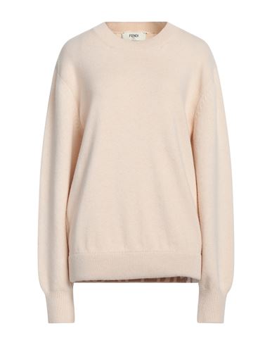 Fendi Woman Sweater Beige Size 4 Wool, Cashmere, Polyamide, Elastane