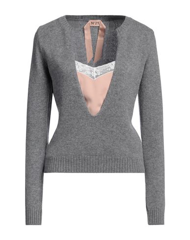 Shop N°21 Woman Sweater Grey Size 6 Virgin Wool, Cashmere, Acetate, Silk, Cotton