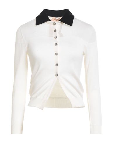 N°21 Woman Cardigan Ivory Size 4 Wool, Silk, Cashmere, Acetate, Viscose In Gray