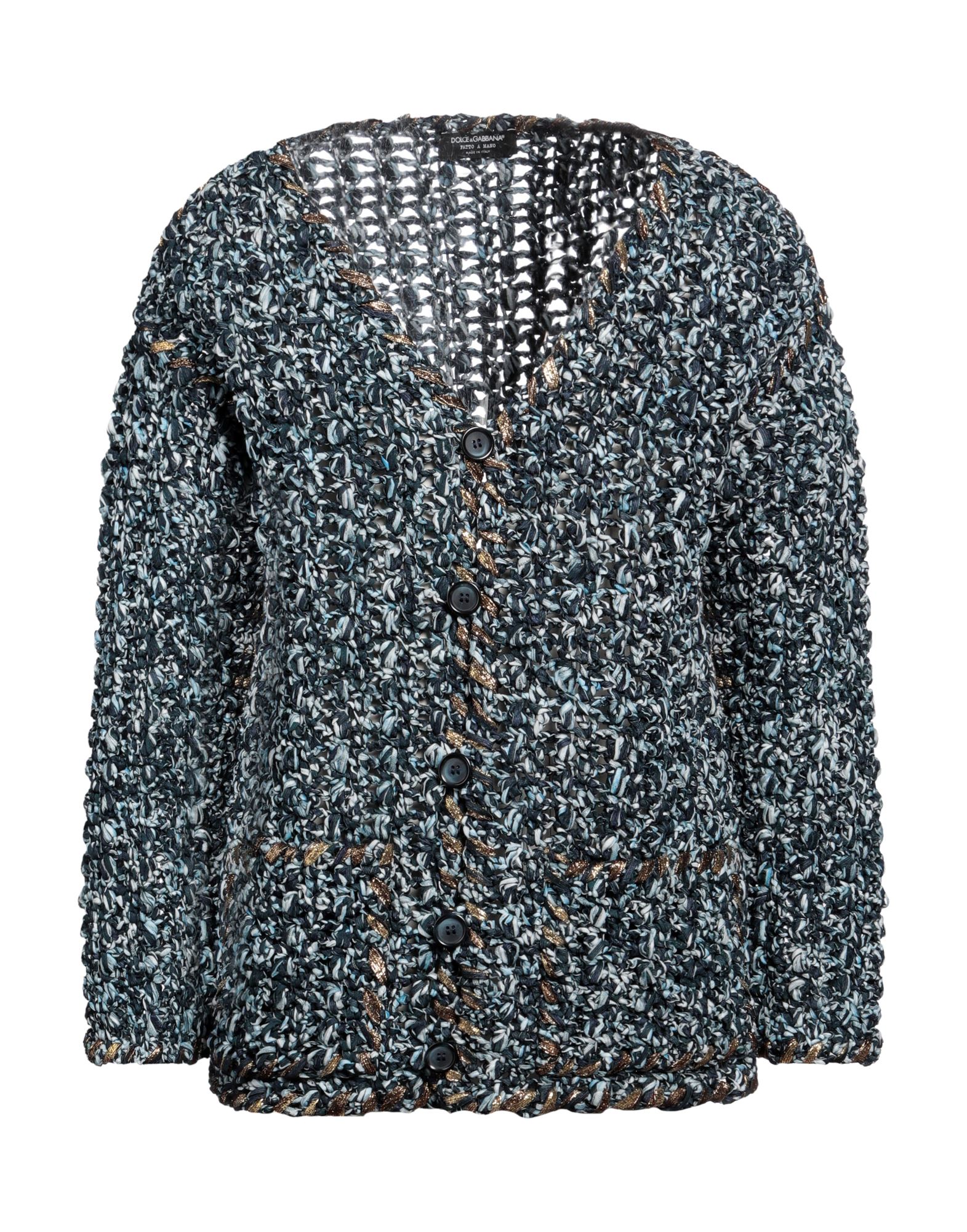 《セール開催中》DOLCE & GABBANA メンズ カーディガン ネイビー S ナイロン 95% / ポリエステル 5%