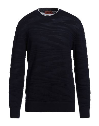 Shop Missoni Man Sweater Navy Blue Size 36 Wool, Viscose