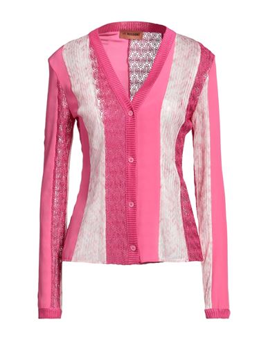 Missoni Woman Cardigan Fuchsia Size 8 Viscose, Silk, Cupro, Polyester In Pink