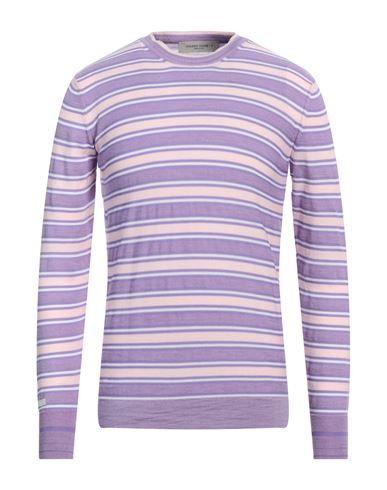 Shop Golden Goose Man Sweater Lilac Size M Cotton, Merino Wool, Polyester In Purple