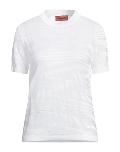 Missoni Woman Sweater White Size 8 Viscose, Cotton In White