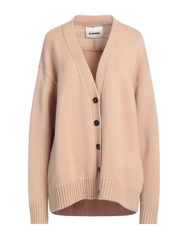 Jil Sander Woman Cardigan Sand Size 8 Cashmere, Cotton, Polyester In Neutral
