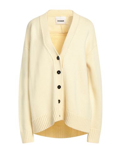 Jil Sander Woman Cardigan Yellow Size 4 Cashmere, Cotton, Polyester In Neutral