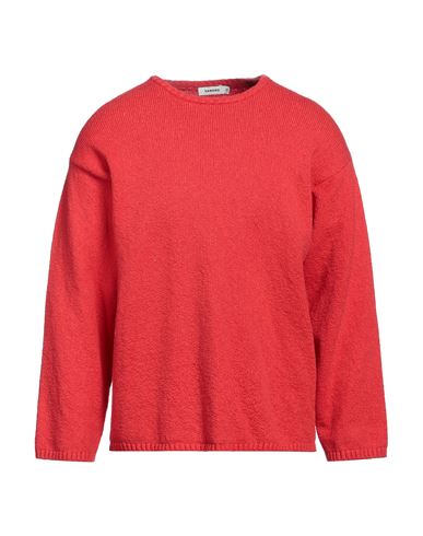 Shop Sandro Man Sweater Red Size Xl Cotton, Polyamide, Elastane