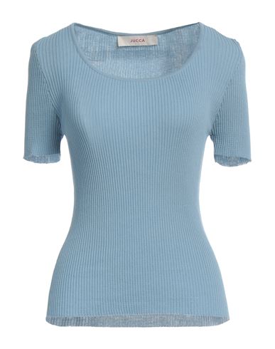Shop Jucca Woman Sweater Sky Blue Size L Cotton