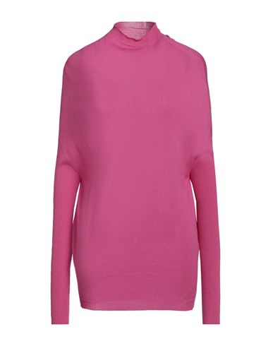 Shop Rick Owens Woman Turtleneck Fuchsia Size L Virgin Wool In Pink