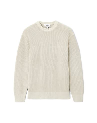 Cos Man Sweater Cream Size Xl Cotton In White