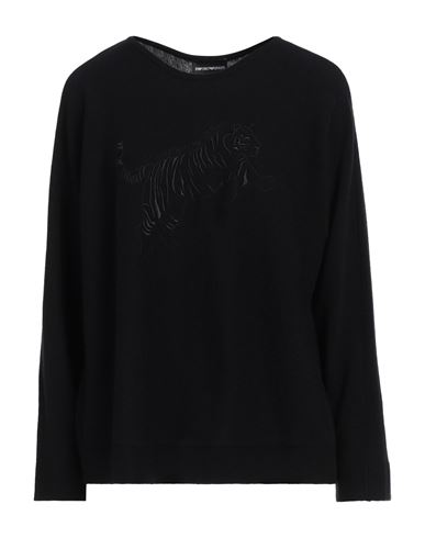 Emporio Armani Woman Sweater Black Size L Virgin Wool, Cashmere