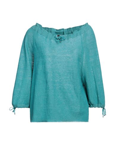 Shop Emporio Armani Woman Sweater Deep Jade Size L Linen In Green
