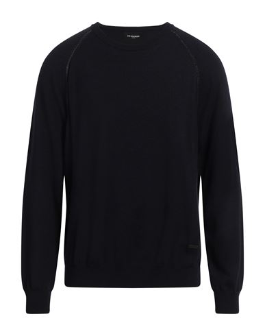 The Kooples Man Sweater Navy Blue Size S Merino Wool, Lambskin