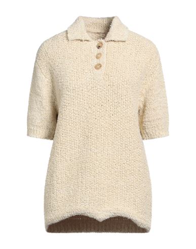 Shop Maison Margiela Woman Sweater Beige Size L Linen, Cotton, Polyamide