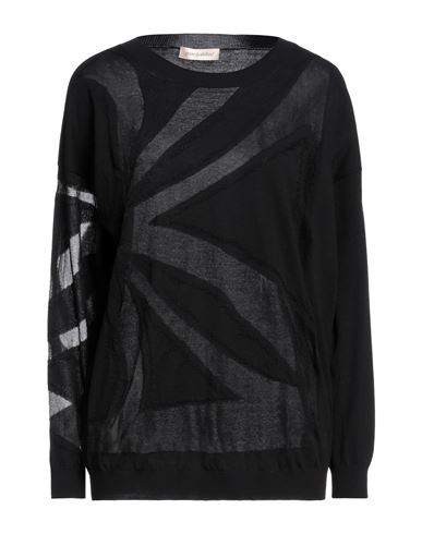 Gentryportofino Woman Sweater Black Size 8 Silk, Cotton
