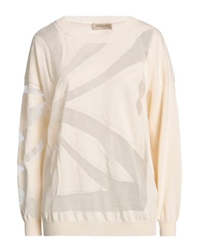 Gentryportofino Woman Sweater Cream Size 6 Silk, Cotton In Neutral