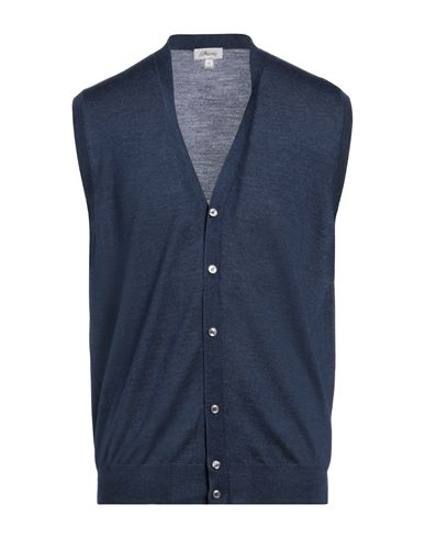 Shop Brioni Man Cardigan Blue Size 44 Wool, Cashmere, Silk