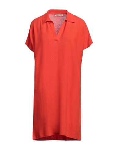 Gentryportofino Woman Mini Dress Tomato Red Size 10 Cotton, Cashmere