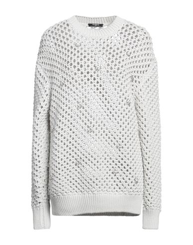 The Kooples Woman Sweater Light Grey Size 2 Cotton, Polyamide In White