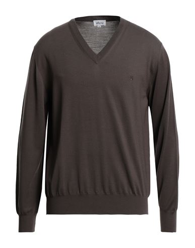 Shop Brioni Man Sweater Khaki Size 50 Wool In Beige