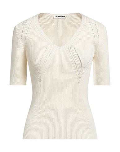 Shop Jil Sander Woman Sweater Ivory Size 00 Viscose, Cotton, Polyamide In White
