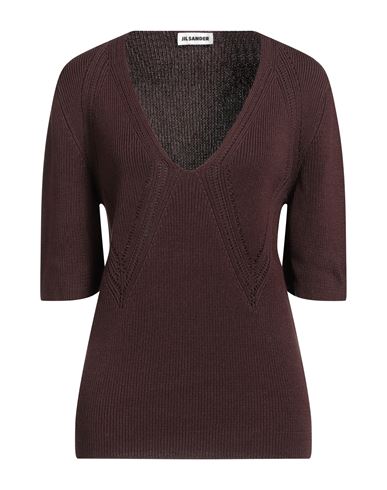 Shop Jil Sander Woman Sweater Cocoa Size 8 Viscose, Cotton, Polyamide In Brown