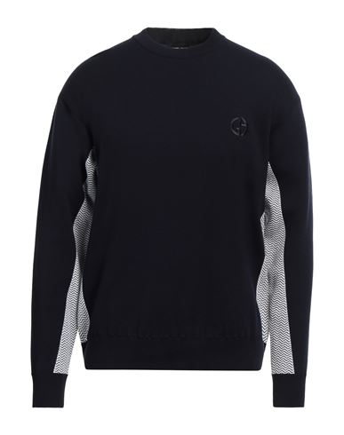 Shop Giorgio Armani Man Sweater Midnight Blue Size 44 Cotton, Silk