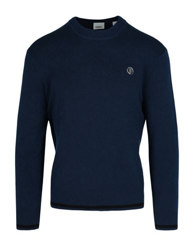 Burberry 'tb' Cashmere Pullover Sweater Man Sweater Blue Size L Cashmere, Cotton