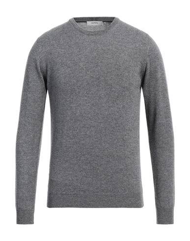 Shop Alpha Studio Man Sweater Lead Size 44 Wool, Cashmere In Grey