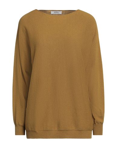ALPHA STUDIO ALPHA STUDIO WOMAN SWEATER MUSTARD SIZE 4 RECYCLED WOOL, ECOVERO VISCOSE, RECYCLED POLYAMIDE, CASHME 