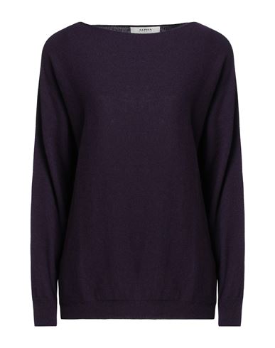 ALPHA STUDIO ALPHA STUDIO WOMAN SWEATER DARK PURPLE SIZE 4 RECYCLED WOOL, ECOVERO VISCOSE, RECYCLED POLYAMIDE, CA 