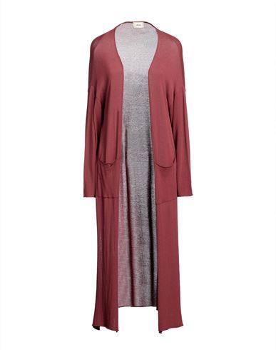 Shop Akep Woman Cardigan Brick Red Size L Viscose, Polyester