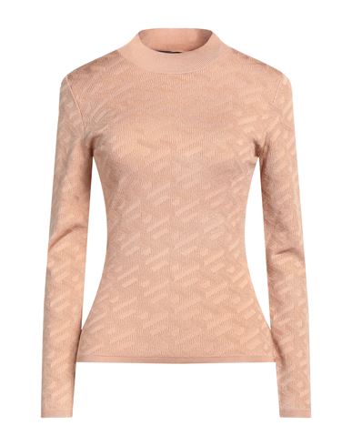 Shop Versace Woman Sweater Camel Size 8 Viscose, Polyamide, Elastane In Beige