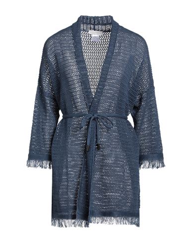 Shop Le Tricot Perugia Woman Cardigan Pastel Blue Size M Linen, Cotton