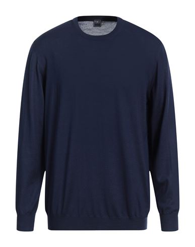 Shop Fedeli Man Sweater Navy Blue Size 50 Virgin Wool