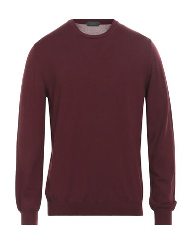 Shop Zanone Man Sweater Burgundy Size 44 Virgin Wool, Polyamide In Red