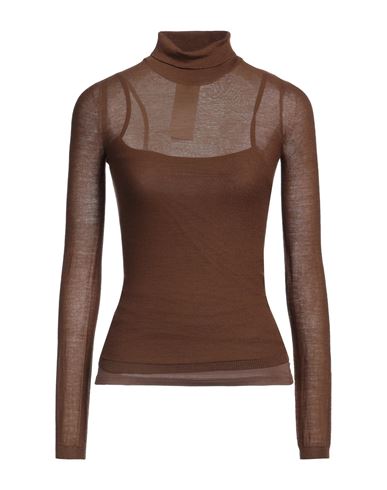 Max Mara Woman Turtleneck Brown Size S Virgin Wool