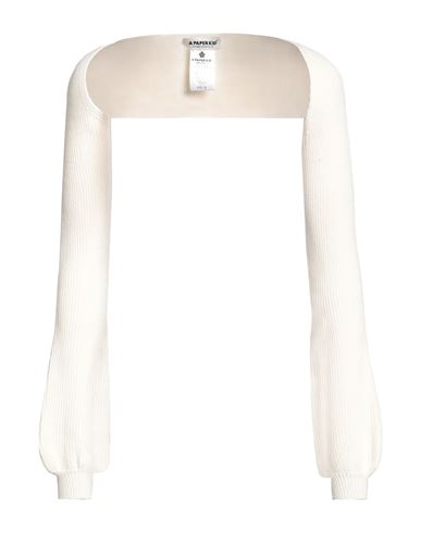 Shop A Paper Kid Woman Shrug Cream Size L Viscose, Polyester, Polyamide In White
