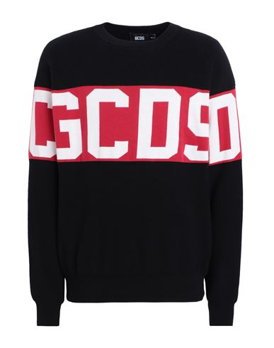 Gcds Man Sweater Black Size Xl Cotton