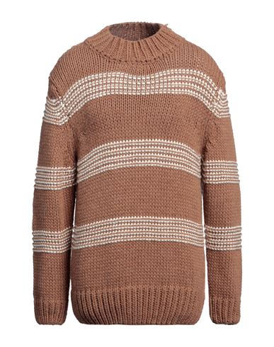 Shop Cashmere Company Man Sweater Camel Size 44 Wool In Beige