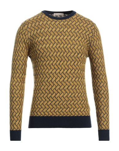 Shop Cashmere Company Man Sweater Ocher Size 46 Wool, Cashmere, Silk, Nylon In Yellow