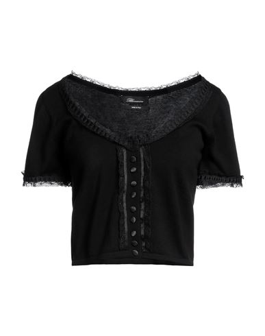 Blumarine Woman Cardigan Black Size M Cotton, Polyester, Polyamide