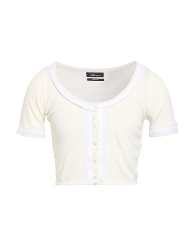Blumarine Woman Cardigan White Size L Cotton, Polyester, Polyamide In White