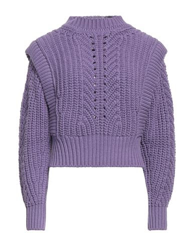 Shop Isabel Marant Woman Turtleneck Purple Size 10 Polyester, Cotton, Polyamide, Elastane