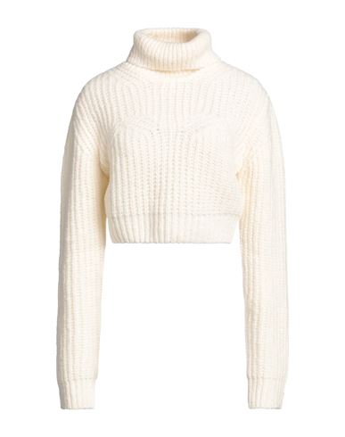 Shop Dsquared2 Woman Turtleneck Ivory Size M Wool, Acrylic, Polyamide, Alpaca Wool, Cow Leather In White