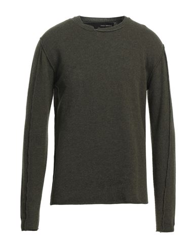Shop Isabel Benenato Man Sweater Military Green Size Xl Virgin Wool