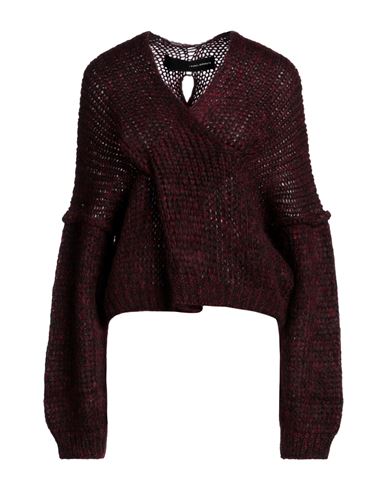 Shop Isabel Benenato Woman Sweater Burgundy Size 2 Mohair Wool, Polyamide, Wool In Red